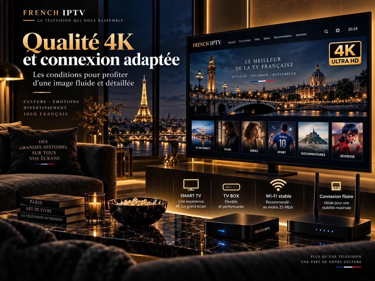 Qualité et connexion pour profiter de l’IPTV Premium 4K Qualité et connexion pour profiter de l’IPTV Premium 4K